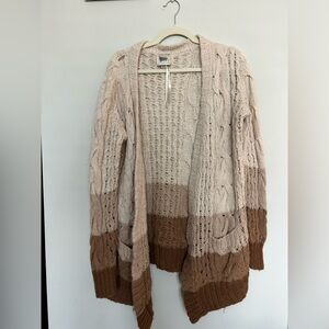 Brown tones Fuzzy Oversized Alapca Wool Sweater Medium